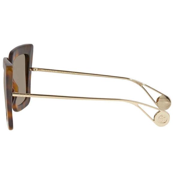 NEW Gucci Brown and Gold Square Women\'s Sunglasses